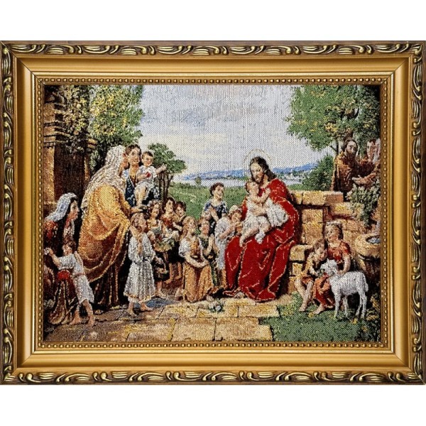 Obraz Haft. Jezus z Dziećmi 22x27,5cm 2025S35