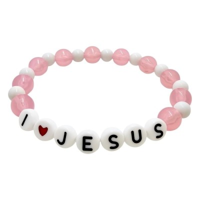 Bransoletka I Love Jesus różowa M184R Bransoletka I Love Jesus różowa M184R