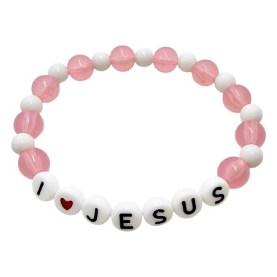 Bransoletka I Love Jesus różowa M184R Bransoletka I Love Jesus różowa M184R