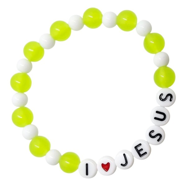 Bransoletka I Love Jesus zielona  M184Z