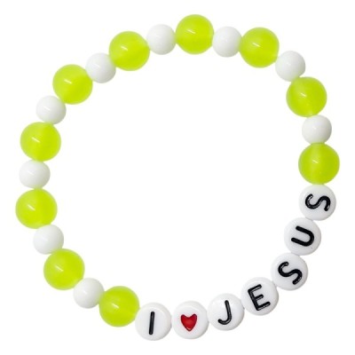 Bransoletka I Love Jesus zielona M184Z Bransoletka I Love Jesus zielona M184Z
