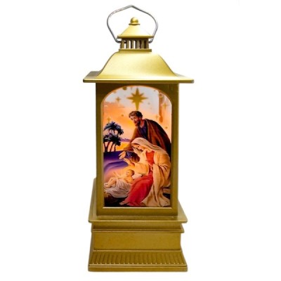 Lampion Plastikowy Szopka - Złoty 21/8/8cm 202410