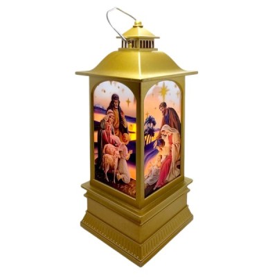 Lampion Plastikowy Szopka - Złoty 21/8/8cm 202410