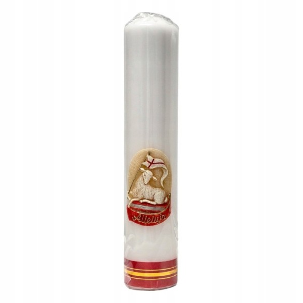 Świeca ołtarzowa apl. ( baranek ) wys.30cm\ śr.6cm