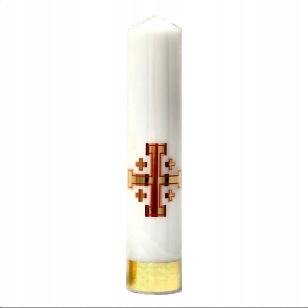 Świeca ołtarz. Krzyż Jerozolimski 30cm\ 6cm