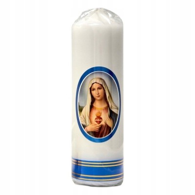 Świeca Serce Maryi biała 16/5cm