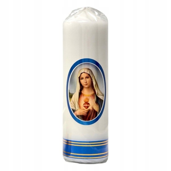 Świeca Serce Maryi biała 16/5cm