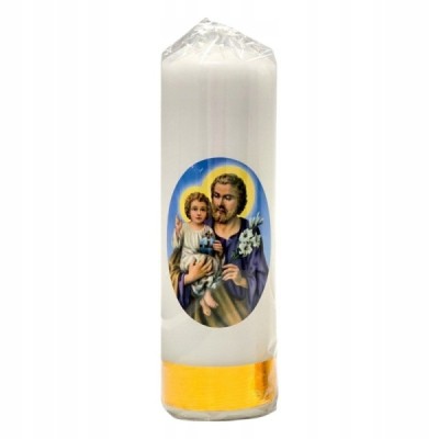 Świeca Święty Józef biała 16/5cm Świeca Święty Józef biała 16/5cm