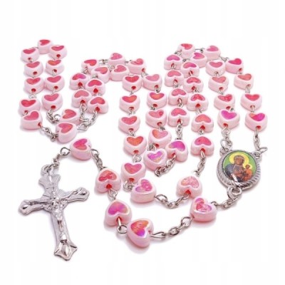 Różaniec serduszka M.B.Częstochowska róż HDW81149N
