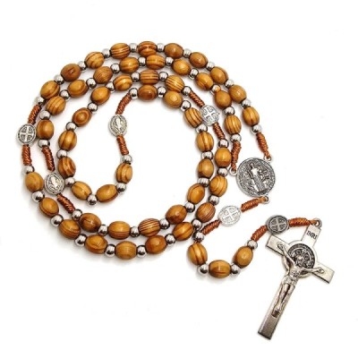 Różaniec drewniany na sznurku Benedykt A64