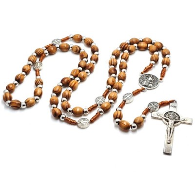 Różaniec drewniany na sznurku Benedykt A64