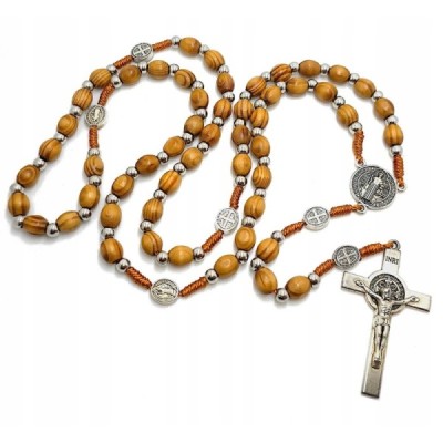 Różaniec drewniany na sznurku Benedykt A64