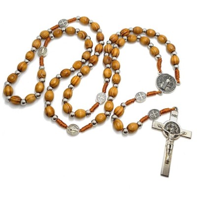 Różaniec drewniany na sznurku Benedykt A64