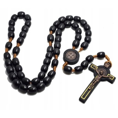 Różaniec drewniany Czarny  HDW81222NC