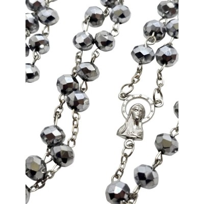 Różaniec kryształ srebrny z krzyżykiem R81S