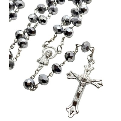 Różaniec kryształ srebrny z krzyżykiem R81S