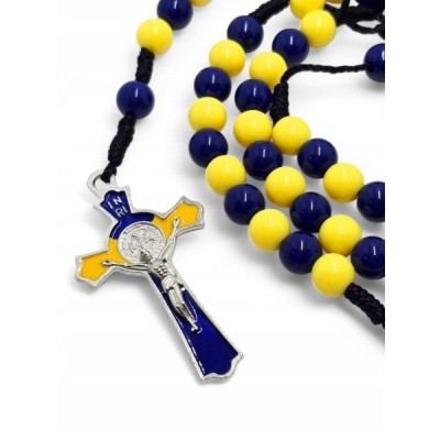 Różaniec plastikowy granat/żółty R2403