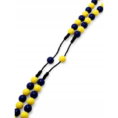 Różaniec plastikowy granat/żółty R2403