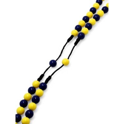 Różaniec plastikowy granat/żółty R2403