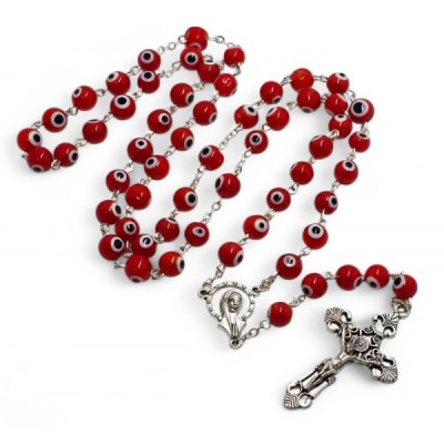Różaniec zdobiony czerwony M174C