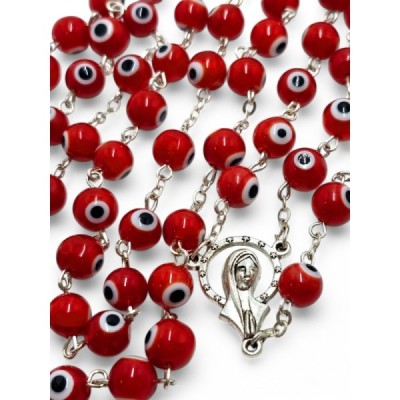 Różaniec zdobiony czerwony M174C