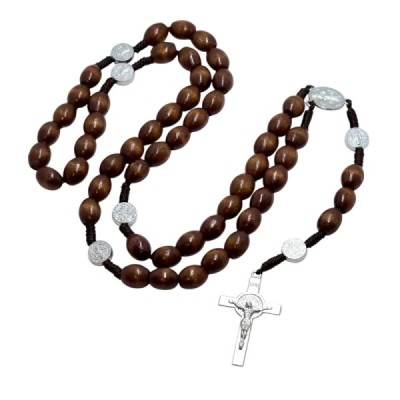 Różaniec drewno ciemny brąz -  Benedykt R1944CB