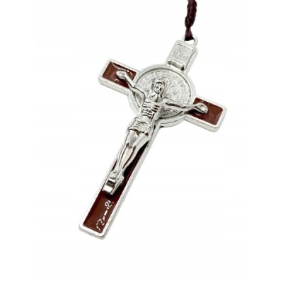 Różaniec plastik duży paciorek brąz 1945BR