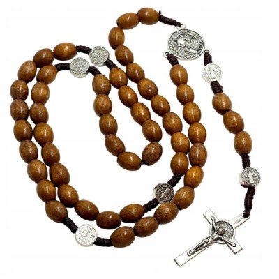 Różaniec drewno jasny brąz -  Benedykt R1944JB