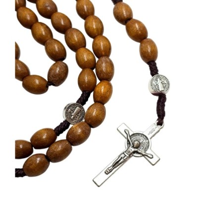 Różaniec drewno jasny brąz -  Benedykt R1944JB
