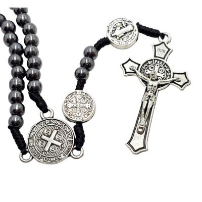 Różaniec Hematyt Św. Benedykt  M171