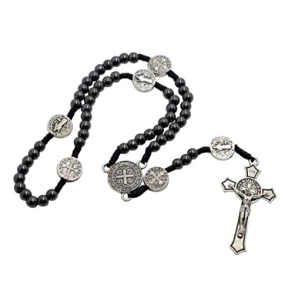 Różaniec Hematyt Św. Benedykt  M171