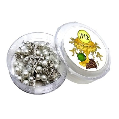 Różaniec w pudełeczku I Komunia Święta  PR151