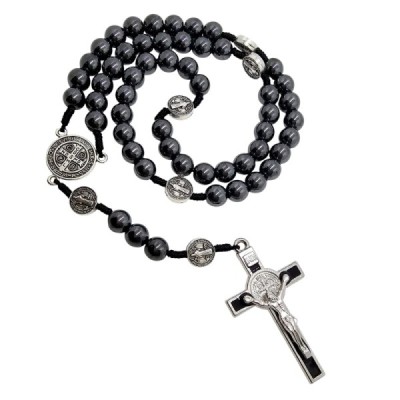 Różaniec Św. Benedykta z Hematytu M136