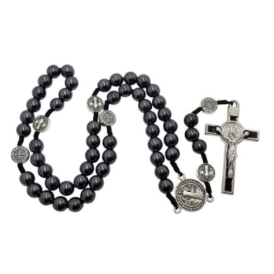 Różaniec Św. Benedykta z Hematytu M136