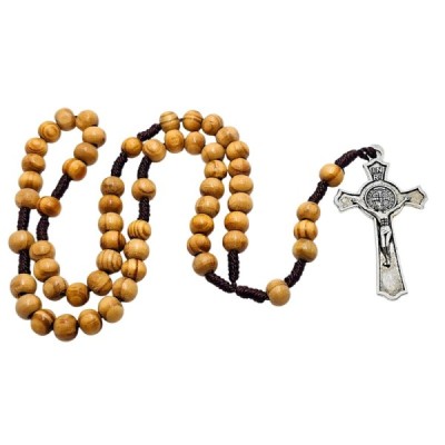 Różaniec św. Benedykta drewno HDW24-005N