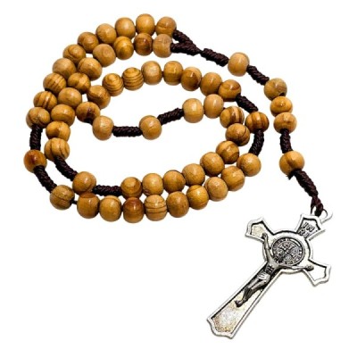 Różaniec św. Benedykta drewno HDW24-005N