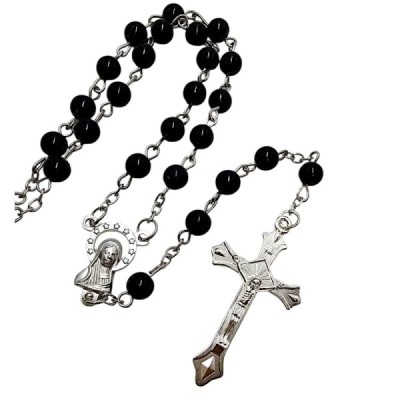 Różaniec czarny kulka łącznik - M.B. A99
