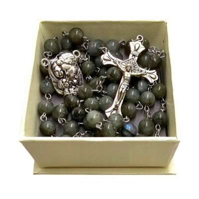 Różaniec kamień naturalny labradoryt M127