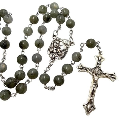 Różaniec kamień naturalny labradoryt M127