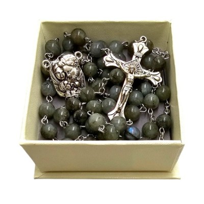 Różaniec kamień naturalny labradoryt M127