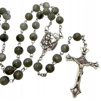 Różaniec kamień naturalny labradoryt M127