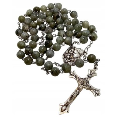 Różaniec kamień naturalny labradoryt M127