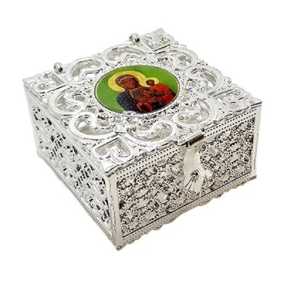 Pudełko na różaniec srebrne M87S