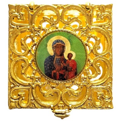 Pudełko na różaniec złote M87G