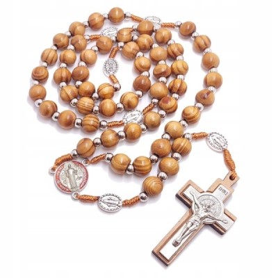 Różaniec drewniany na sznurku Benedykt A63