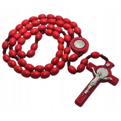 Różaniec Benedykt czerwony HDW81233NC