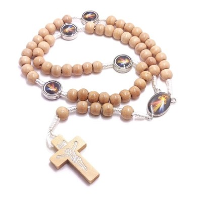 Różaniec drewniany beż JUT  HDW81389NB