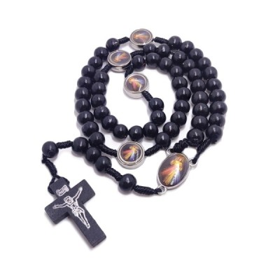 Różaniec drewniany czarny JUT  HDW81389NCZAR