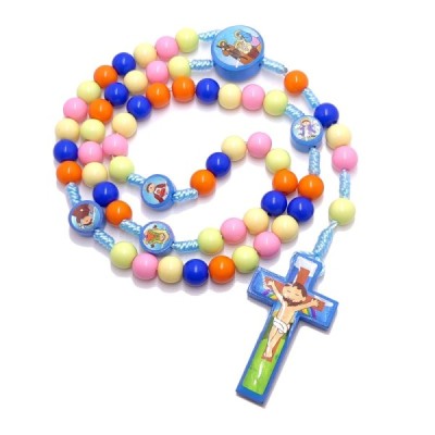 Różaniec dziecięcy plastik niebieski  R2402