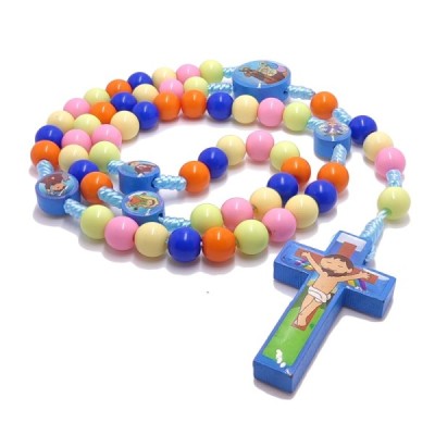 Różaniec dziecięcy plastik niebieski  R2402